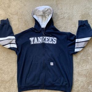 New York Yankees vintage stitches heavy hoodie jacket full zip up